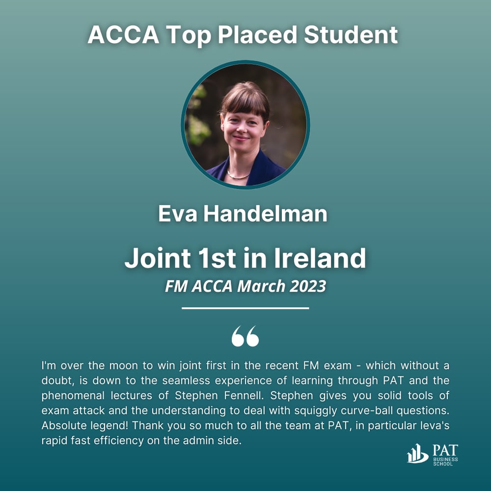 ACCA Top Placed Student March 2023